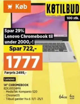 Power 14" CHROMEBOOK 82XJ0024MX tilbud