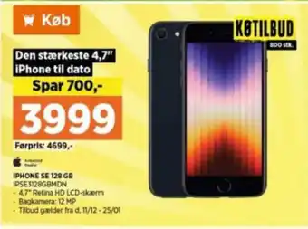 Power IPHONE SE 128 GB IPSE3128GBMDN tilbud