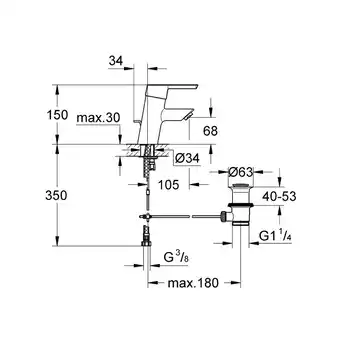 Bauhaus Grohe vandhane til håndvask feel s-size inkl. bundventil quickfix tilbud