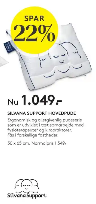 SengeSpecialisten SILVANA SUPPORT HOVEDPUDE tilbud