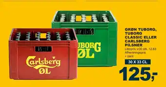 Let-Køb Grøn tuborg, tuborg classic eller carlsberg pilsner tilbud