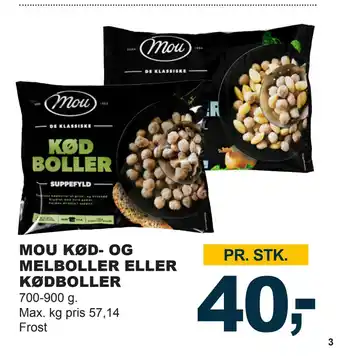 Let-Køb Mou kød- og melboller eller kødboller tilbud