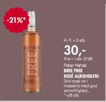 MENY BREE FREE ROSÉ ALKOHOLFRI tilbud