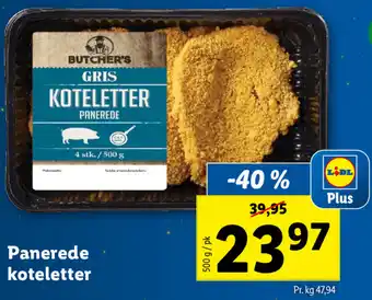 Lidl Panerede Koteletter 500g tilbud