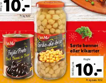 Lidl Sorte Bønner Eller Kikærter 540-820g tilbud