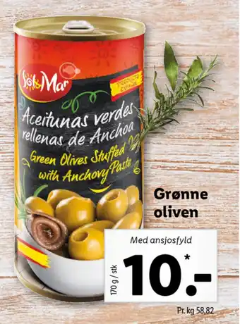 Lidl Grønne Oliven 170g tilbud