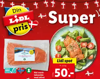 Lidl Hel Norsk Laksesida Med Skind tilbud