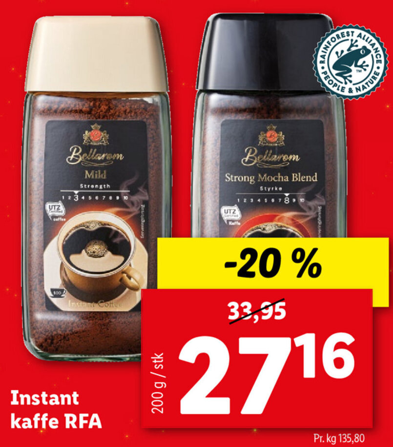 Instant Kaffe RFA 200g tilbud hos Lidl