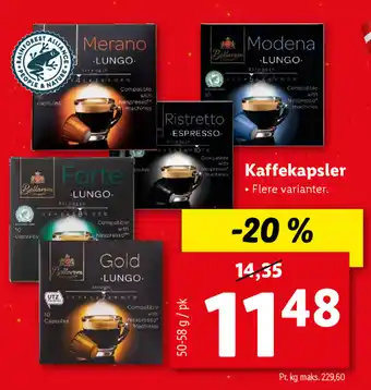 Kaffekapsler 50-58g