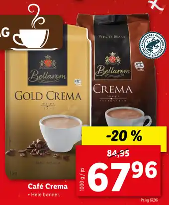 Lidl Café Crema 1000g tilbud