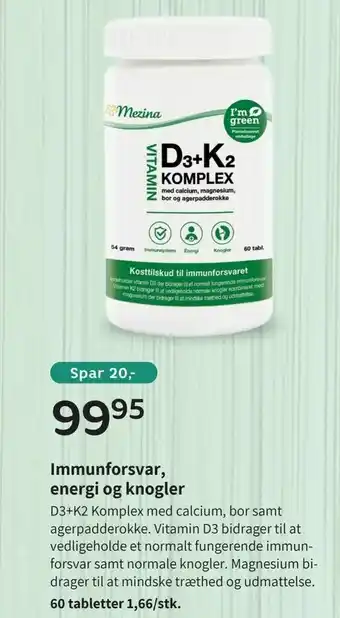 Helsam Immunforsvar, energi og knogler tilbud