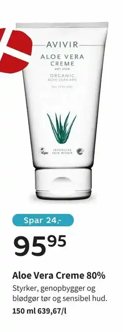 Helsam Aloe Vera Creme 80% tilbud