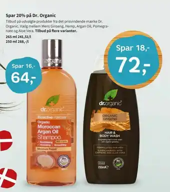 Helsam Spar 20% på Dr. Organic. tilbud
