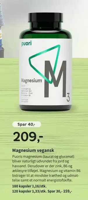 Helsam Magnesium vegansk tilbud