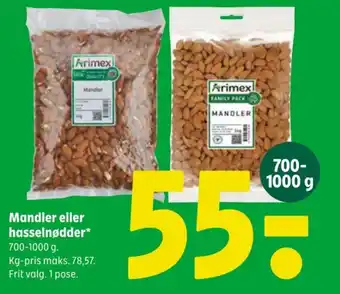 Coop 365 Mandler eller hasselnødder tilbud
