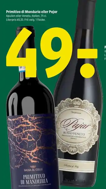 Coop 365 Primitivo di Manduria eller Pajar tilbud
