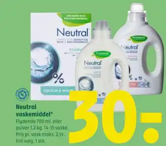 Coop 365 Neutral vaskemiddel tilbud