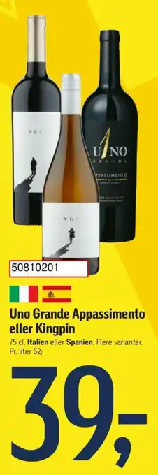 Føtex Uno Grande Appassimento eller Kingpin tilbud
