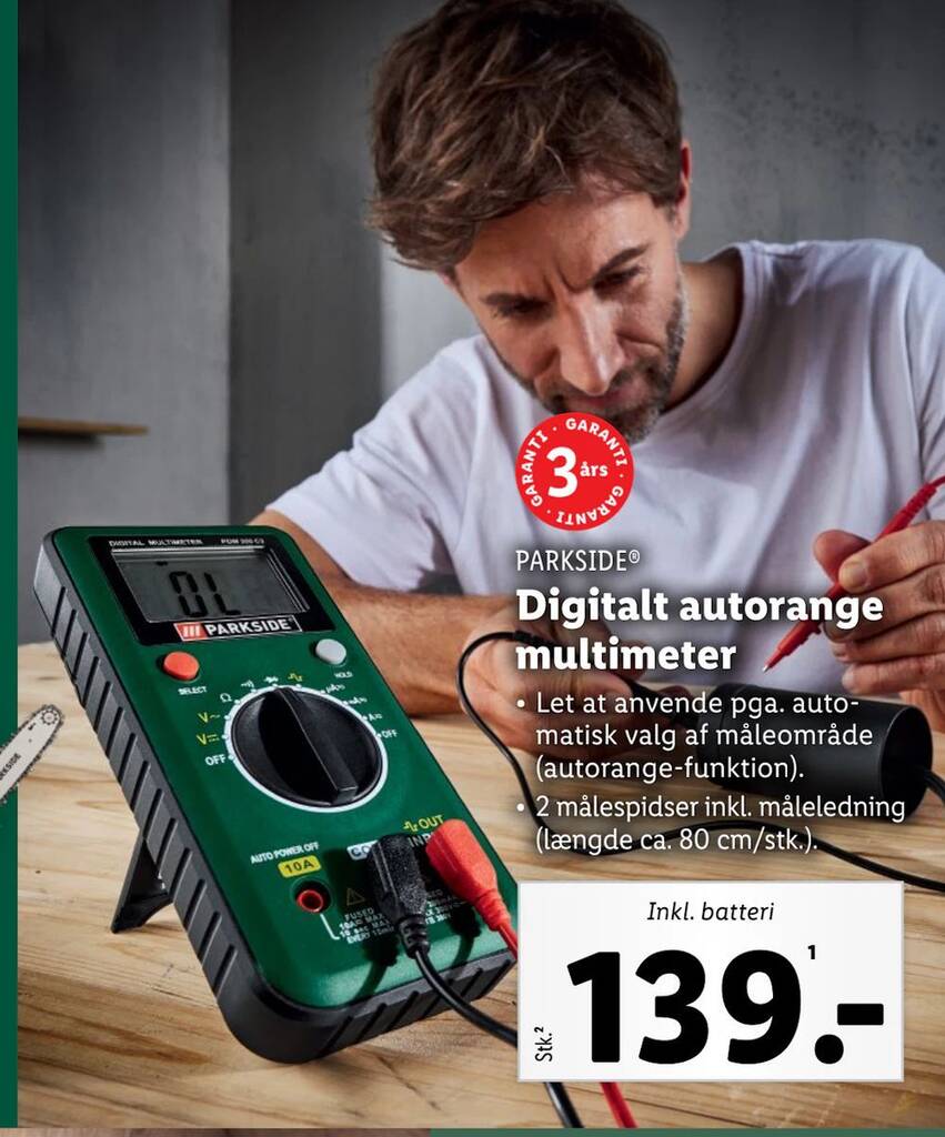 Digitalt autorange multimeter tilbud hos Lidl