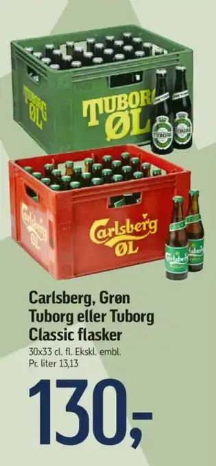 Føtex Carlsberg, Grøn Tuborg eller Tuborg Classic flasker tilbud