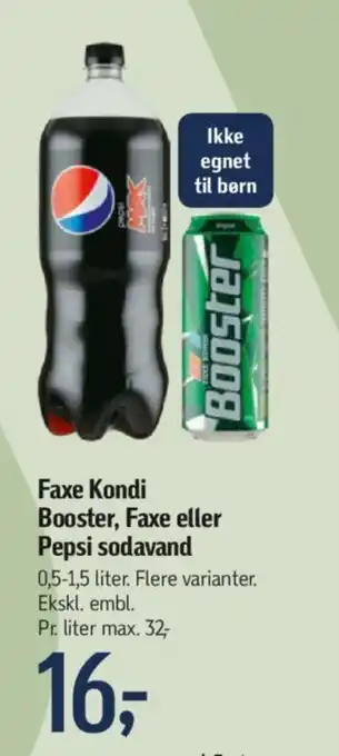 Føtex Faxe Kondi Booster, Faxe eller Pepsi sodavand tilbud