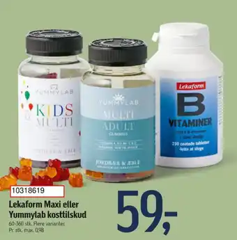Føtex Lekaform Maxi eller Yummylab kosttilskud tilbud