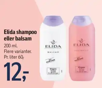 Føtex Elida shampoo eller balsam tilbud