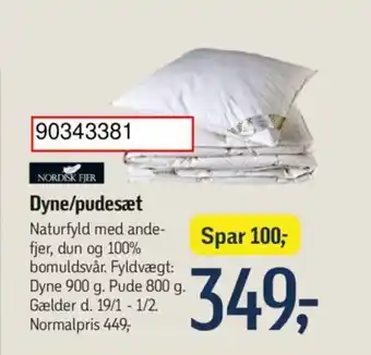 Føtex Dyne/pudesæt tilbud