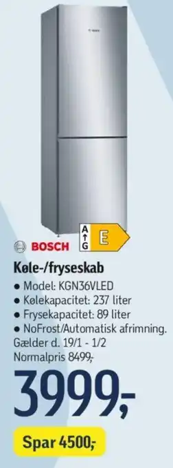 Føtex Køle-/fryseskab tilbud