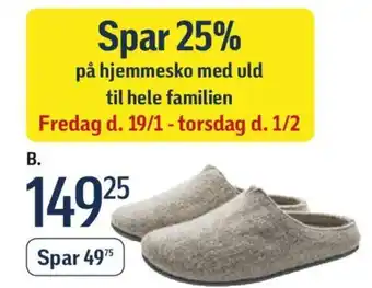 Føtex Hjemmesko. 36/37 - 40/41S tilbud