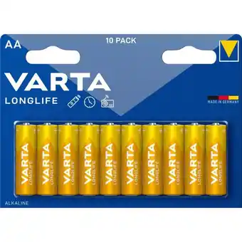 Bauhaus Batteri longlife alkaline aa 10 stk - varta tilbud