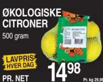 ABC Lavpris ØKOLOGISKE CITRONER 500 gram tilbud