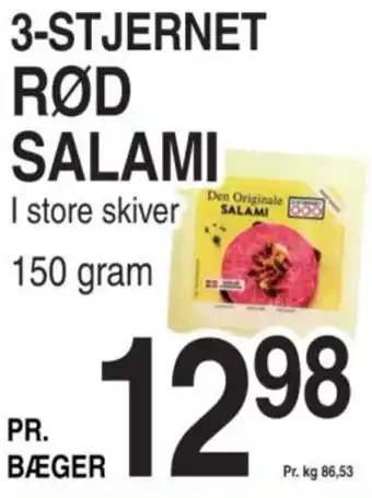 ABC Lavpris 3-STJERNET RØD SALAMI tilbud