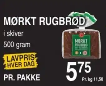 ABC Lavpris MØRKT RUGBRØD tilbud