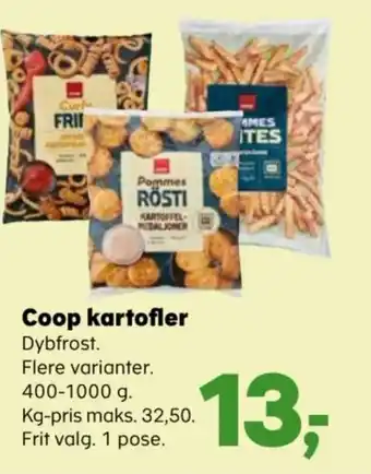 Kvickly Coop kartofler Dybfrost. tilbud