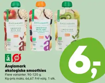 Kvickly Änglamark økologiske smoothies tilbud