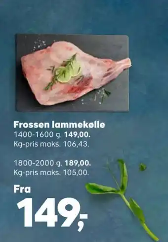 Kvickly Frossen lammekølle tilbud