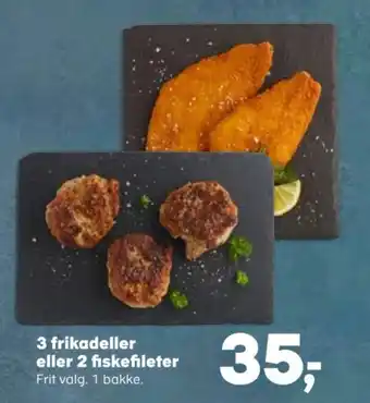 Kvickly 3 frikadeller eller 2 fiskefileter tilbud
