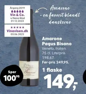 Kvickly Amarone Pagus Bisano tilbud