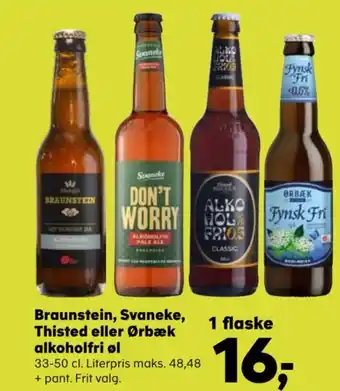 Kvickly Braunstein, Svaneke, Thisted eller Ørbæk alkoholfri øl tilbud