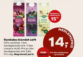 Kvickly Rynkeby blandet saft tilbud