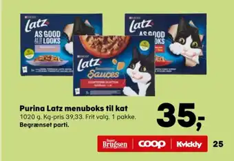 Kvickly Purina Latz menuboks til kat tilbud