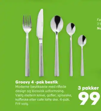 Kvickly Groovy 4-pak bestik tilbud