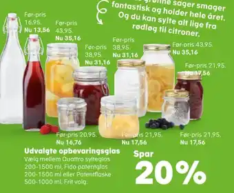 Udvalgte opbevaringsglas