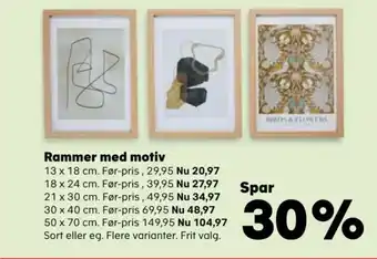 Kvickly Rammer med motiv tilbud