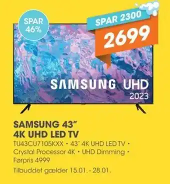 Expert SAMSUNG 43" 4K UHD LED TV tilbud