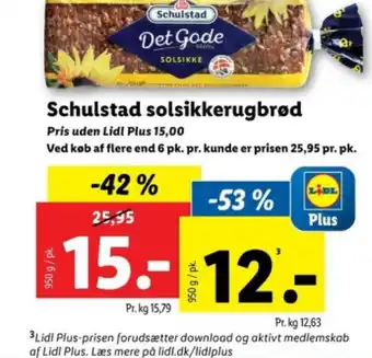 Lidl Schulstad solsikkerugbrød tilbud