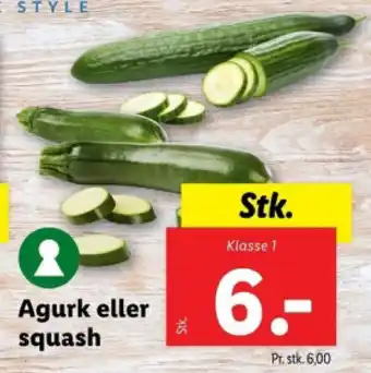 Lidl Agurk eller squash tilbud