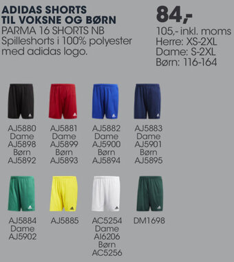 Sportigan Adidas Shorts Til Voksne Og Børn tilbud