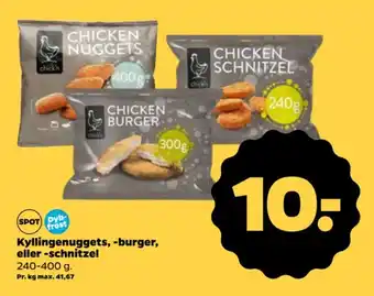 Netto Kyllingenuggets, -burger, eller -schnitzel tilbud